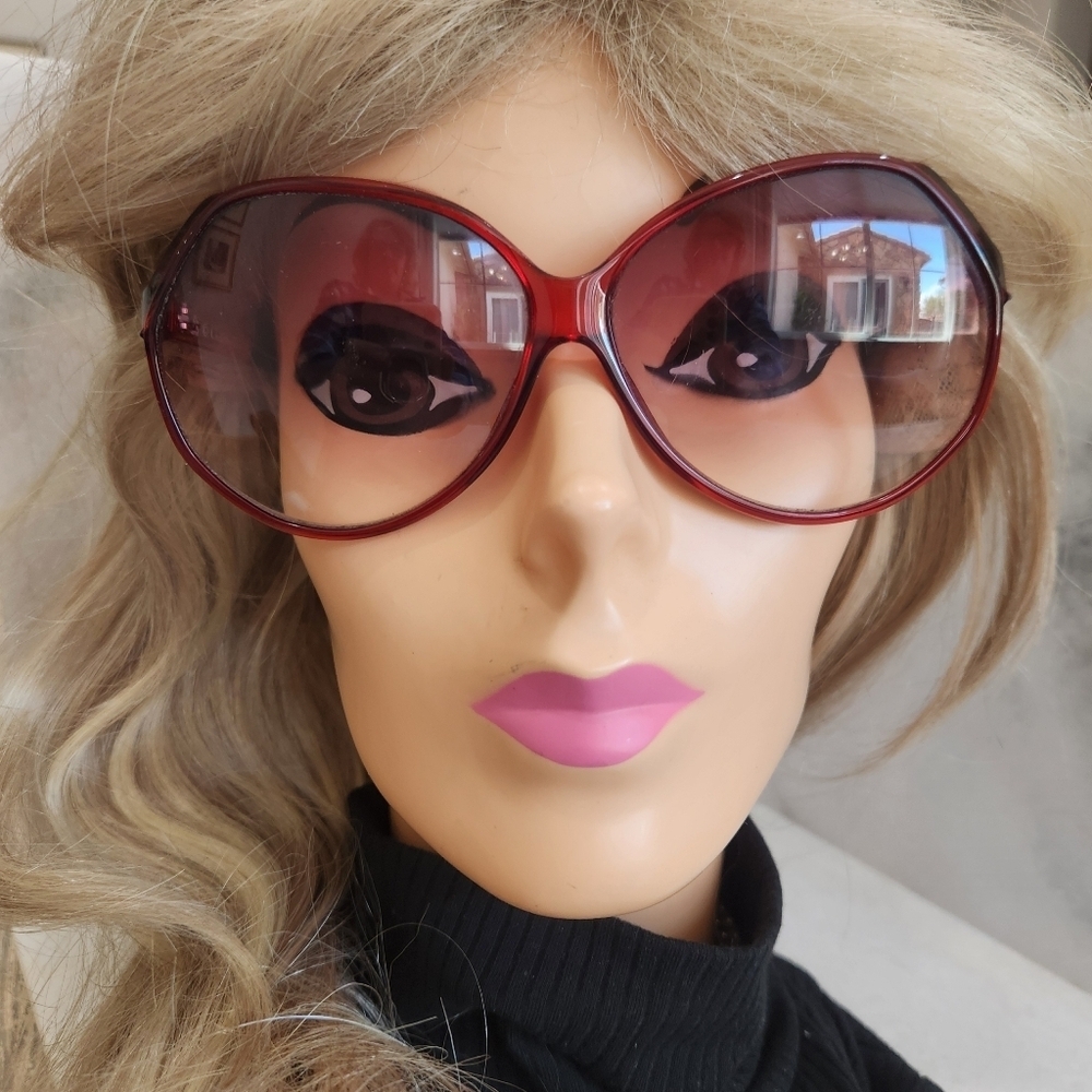 Vintage 1970s Dior 2259 30 Sunglasses OPTYL Red Frames GERMANY O-124 - Picture 2 of 16